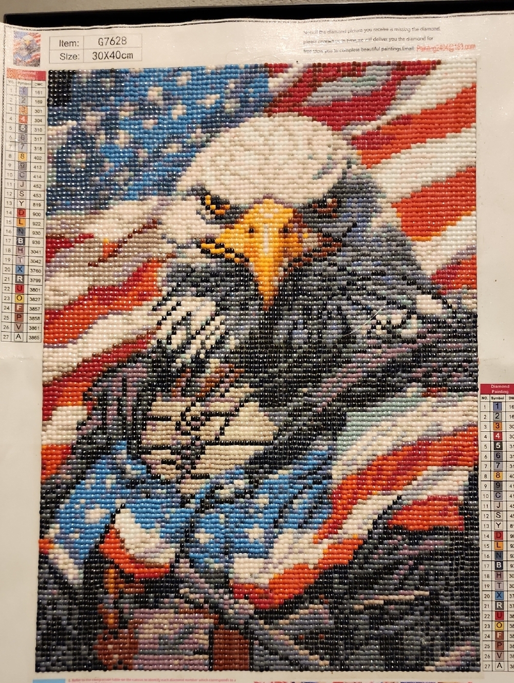 Patriotic Eagle Mixed Media Wall Art - Multicolor
